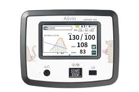 フクダ エム・イー工業の動物用非観血血圧計「Alivio BP200D」。オシロメトリック法を使用し、短時間で正確な血圧測定が可能。主に犬や猫の心臓病や腎臓病の管理に使用され、検査ストレスを最小限に抑え、飼い主が視覚的に変化を把握できる設計。サイズは175(W)x140(D)x72(H)mm、重量は800g。